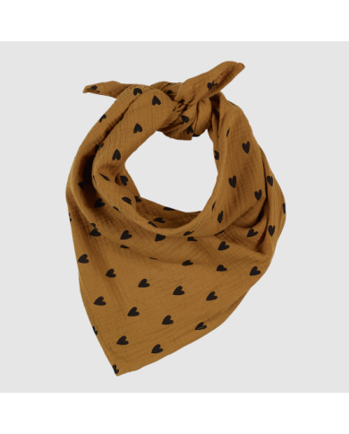 ATELIER WAGRAM - Foulard/lange en gaze de coton imprimé cœur