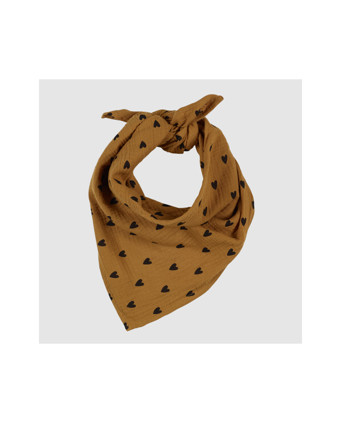 ATELIER WAGRAM - Foulard/lange en gaze de coton imprimé cœur