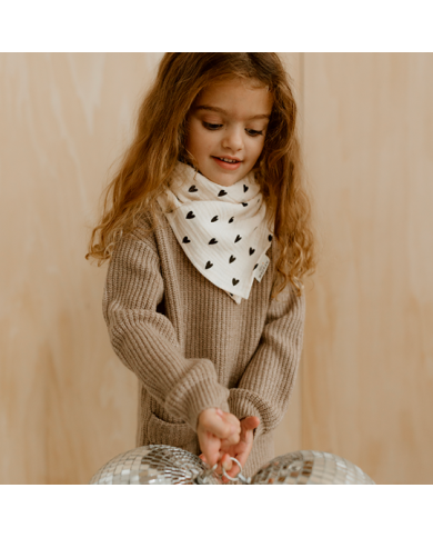 ATELIER WAGRAM - Foulard/lange en gaze de coton imprimé cœur