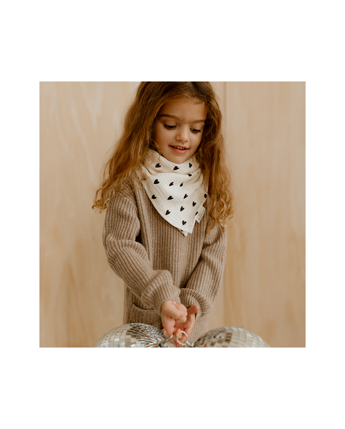 ATELIER WAGRAM - Foulard/lange en gaze de coton imprimé cœur