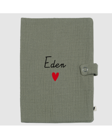 ATELIER WAGRAM - Protège carnet de santé en gaze de coton – “Mon carnet de santé”