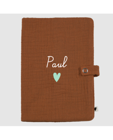 ATELIER WAGRAM - Protège carnet de santé en gaze de coton – “Mon carnet de santé”