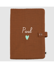 ATELIER WAGRAM - Protège carnet de santé en gaze de coton – “Mon carnet de santé”