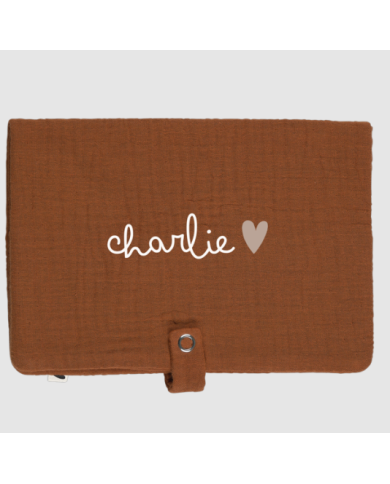 ATELIER WAGRAM - Pochette à couches en gaze de coton - Caramel