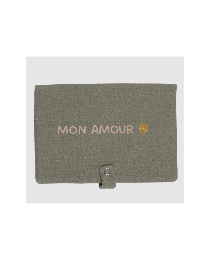 ATELIER WAGRAM - Pochette à couches en gaze de coton - Vert olive