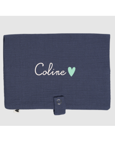 ATELIER WAGRAM - Pochette à couches en gaze de coton - Bleu