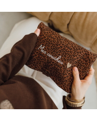 ATELIER WAGRAM - Pochette à couches en gaze de coton - Léopard clair