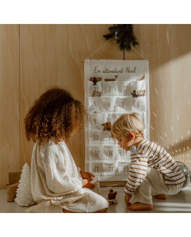 ATELIER WAGRAM - Calendrier de l’Avent en gaze de coton - Ecru