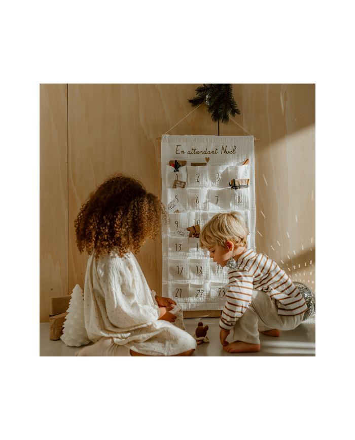 ATELIER WAGRAM - Calendrier de l’Avent en gaze de coton - Ecru