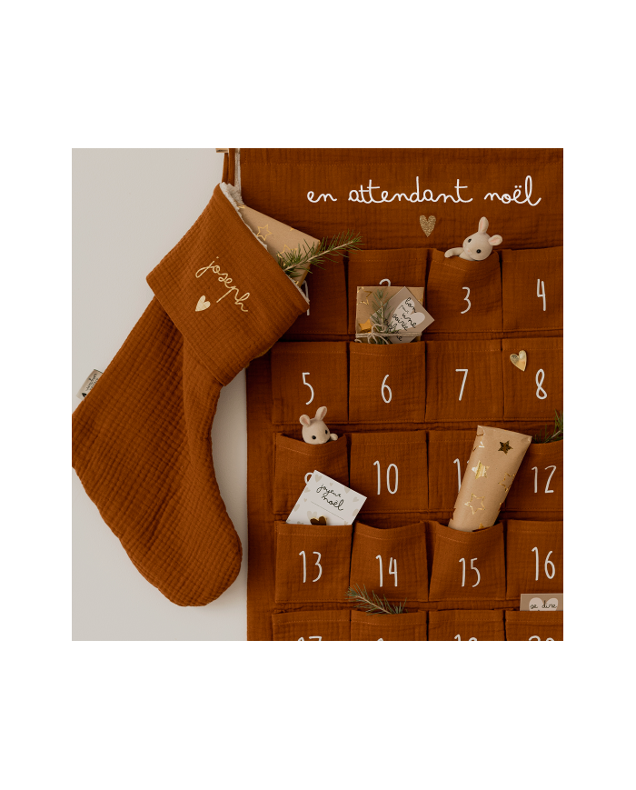 ATELIER WAGRAM - Calendrier de l’Avent en gaze de coton - Caramel
