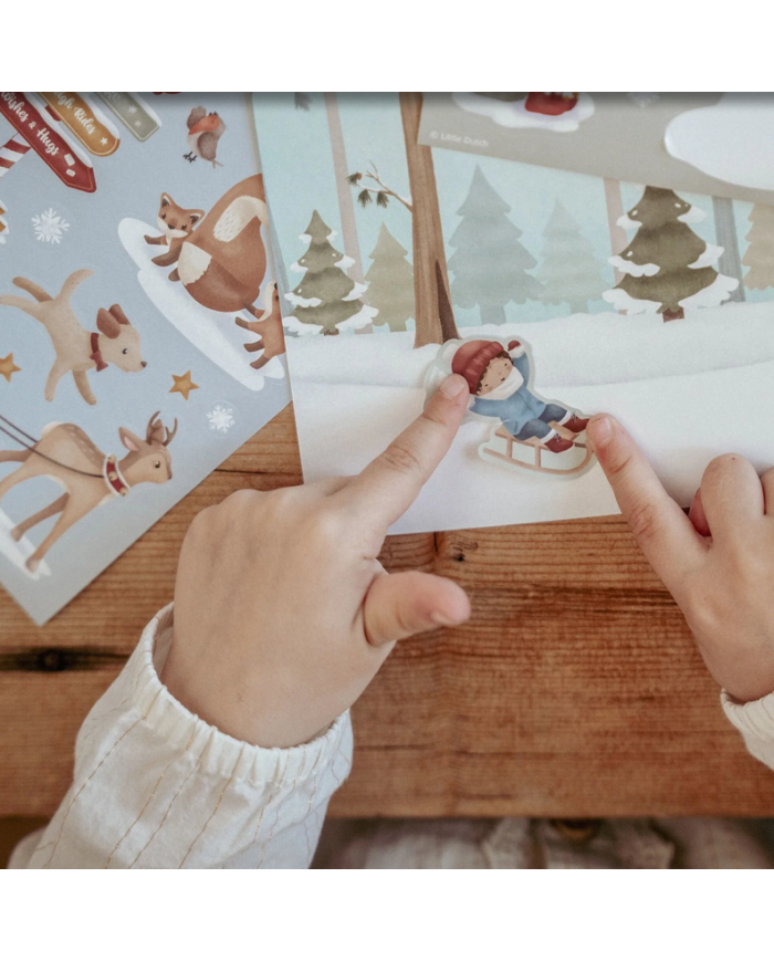 LITTLE DUTCH NOEL - Livre d'autocollants de Noël avec cartes postales