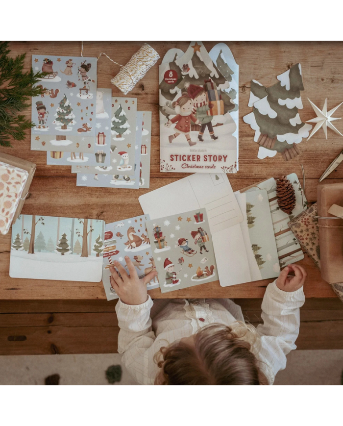 LITTLE DUTCH NOEL - Livre d'autocollants de Noël avec cartes postales