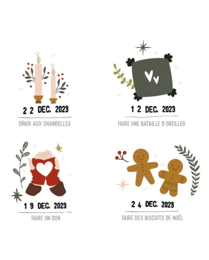 LES PETITES DATES - Affichette activités de l’avent – Joyeux Noël