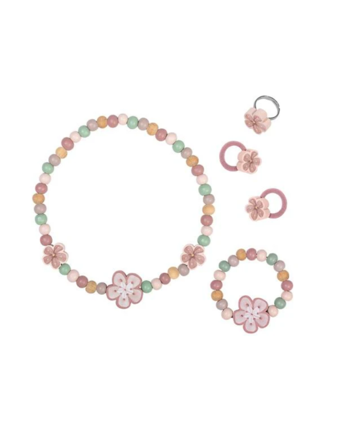 LITTLE DUTCH - Ensemble de bijoux en bois - Fleur ou Fraise