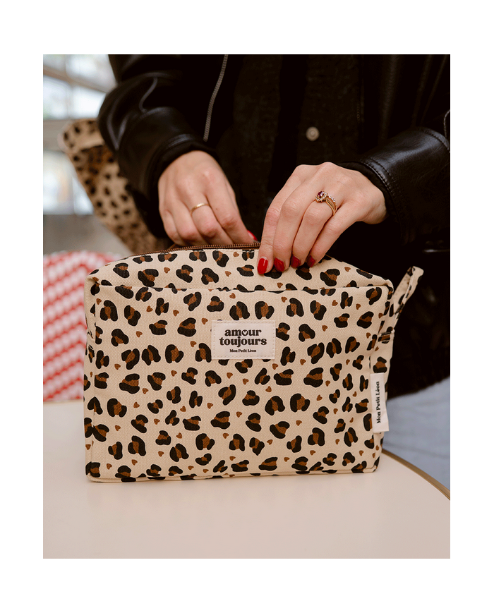 MON PETIT LEON - Trousse de toilette en toile de coton épaisse