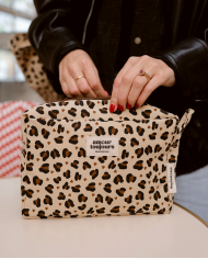 MON PETIT LEON - Trousse de toilette en toile de coton épaisse - Léopard