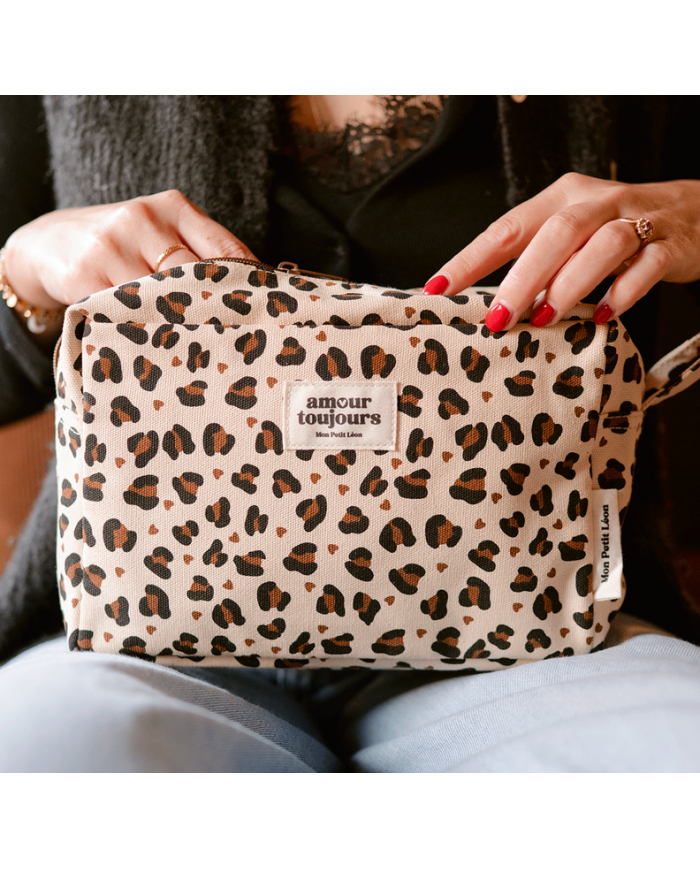 MON PETIT LEON - Trousse de toilette en toile de coton épaisse