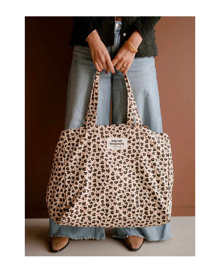 MON PETIT LEON - Cabas XXL en toile de coton épaisse - Léopard