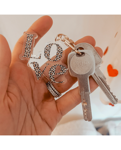 MON PETIT LEON - Porte-clés Léopard - "Love" ou "Mama"