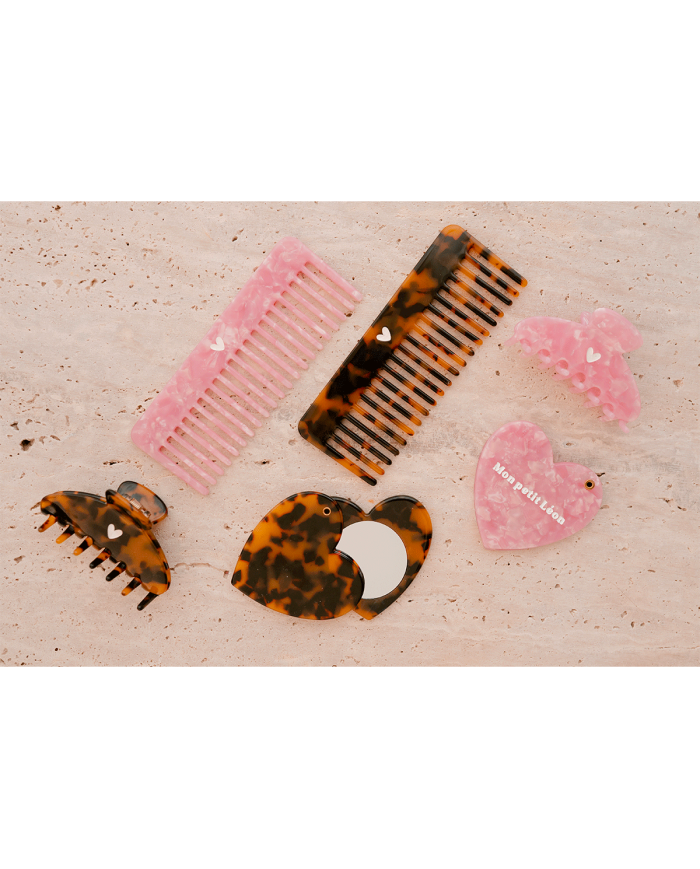 MON PETIT LEON - Peigne à cheveux - Rose ou Léopard