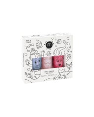 NAILMATIC - Coffret "Mermaid" de 3 vernis à l'eau - MERLIN, POLLY et SISSY