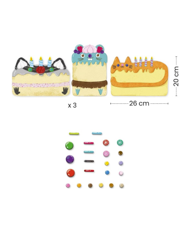 DJECO - Activité créative - Mosaïques : cake et bombecs