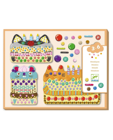 DJECO - Activité créative - Mosaïques : cake et bombecs