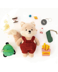 LES PETITES CHOSES - Salopette en velours côtelé rouge pour peluche - Le Club Canaille