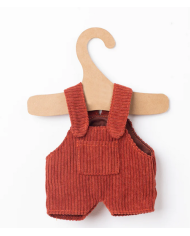 LES PETITES CHOSES - Salopette en velours côtelé rouge pour peluche - Le Club Canaille