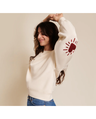 EMOI EMOI - Sweat "Coeur solaire" - Crème