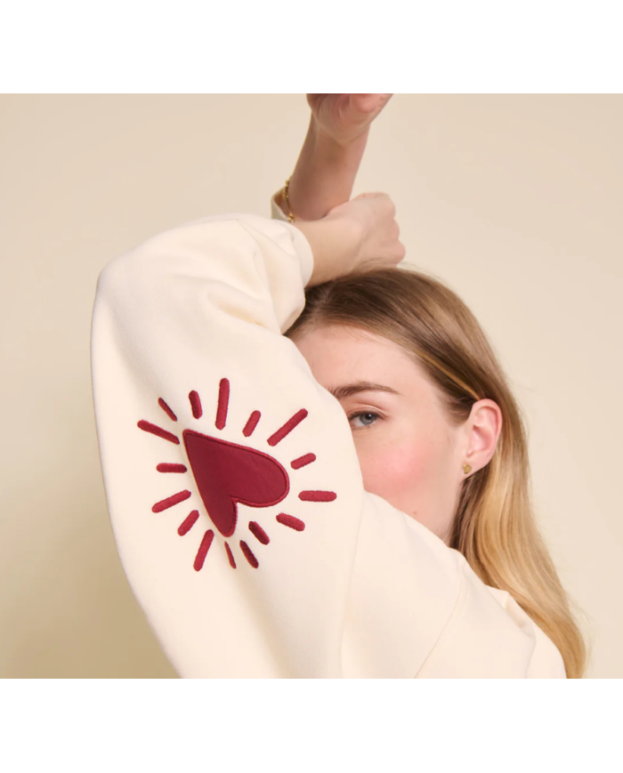 EMOI EMOI - Sweat "Coeur solaire" - Crème