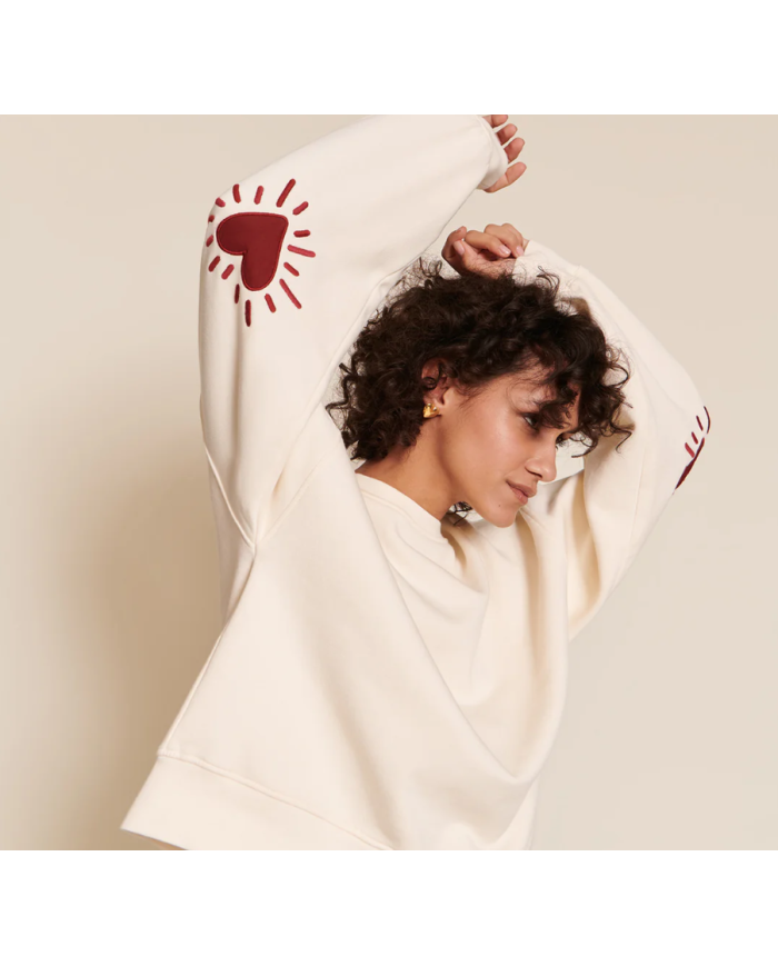 EMOI EMOI - Sweat "Coeur solaire" - Crème