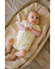 NOPPIES - Grenouillère bébé unisexe manches longues imprimé pommes en coton