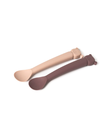 THE COTTON CLOUD - Lot de 2 cuillères en silicone Lili l'ours