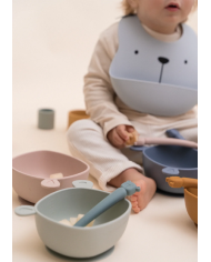 THE COTTON CLOUD - Lot de 2 cuillères en silicone Lili l'ours