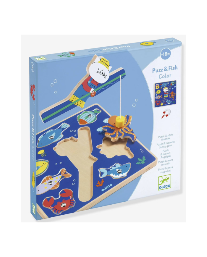 DJECO – Puzzle 2 en 1: encastrement et pêche
