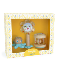 DJECO - Coffret de naissance - Jouets d'éveil en bois - BabyKit