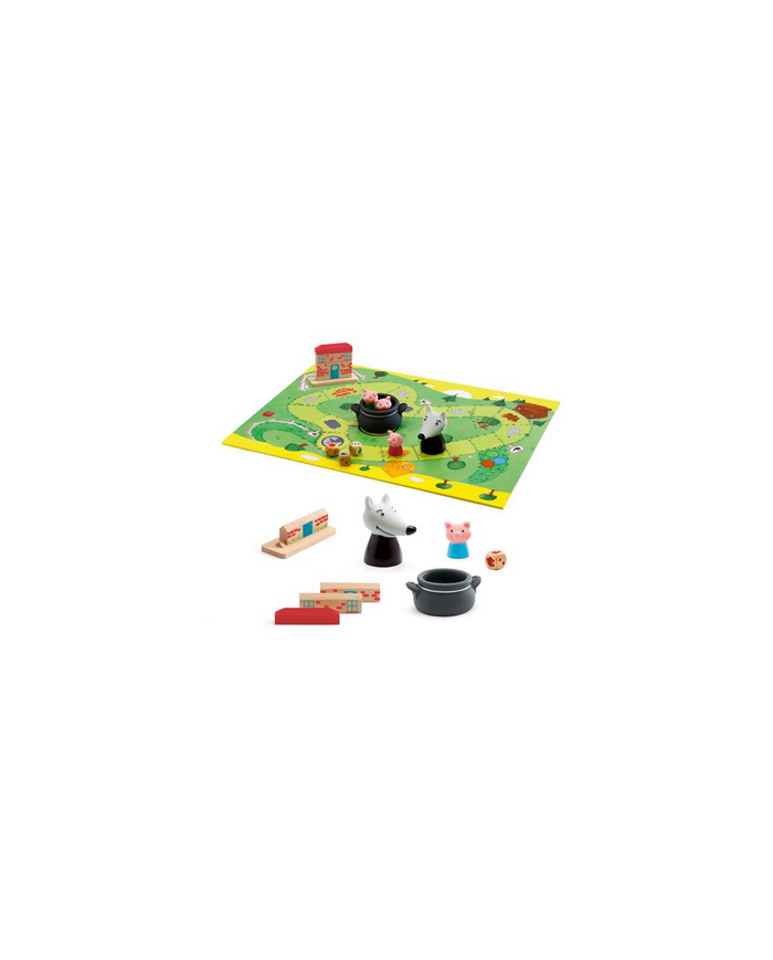 DJECO - Woolfy – Jeu coopératif enfant autour des Trois Petits Cochons