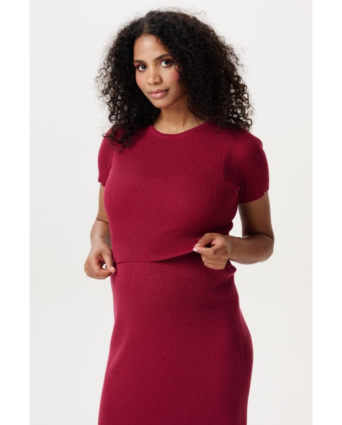 NOPPIES - T-shirt de grossesse et allaitement - Tibetan Red