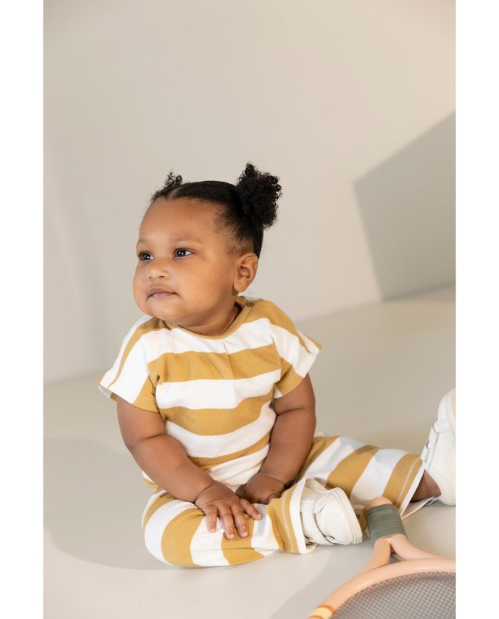 NOPPIES - Ensemble bébé rayé moutarde