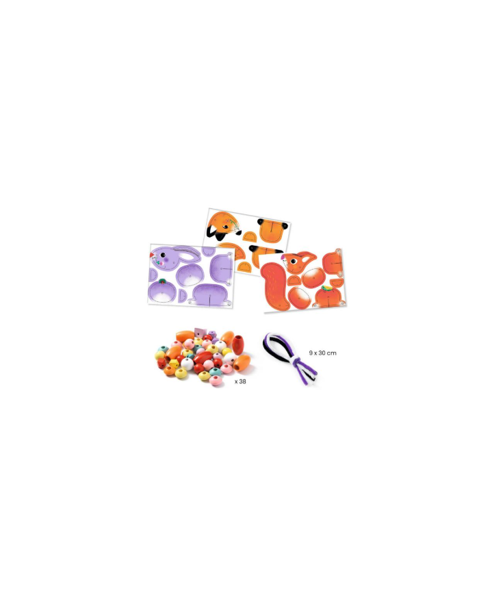 DJECO - Enfilage fil chenille - Animaux mignons