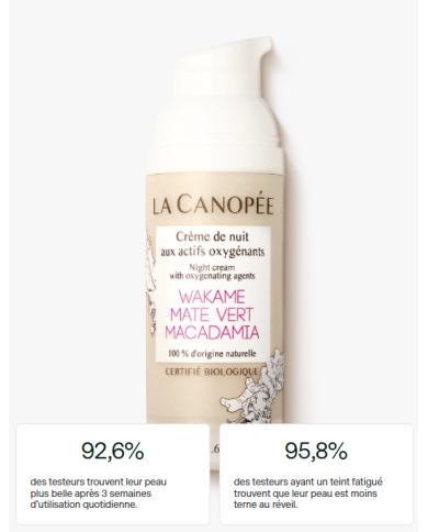 LA CANOPÉE - Crème de nuit aux actifs oxygénants - Soin Nuit Anti-Âge & Détox