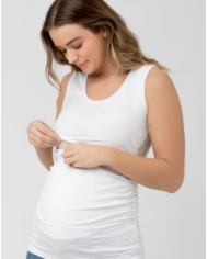 RIPE - Top débardeur d'allaitement en coton bio - Blanc