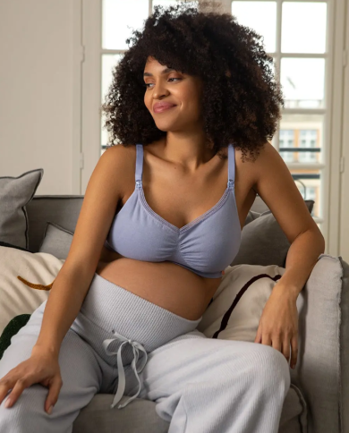 CACHE COEUR - ORGANIC - Brassière grossesse et allaitement - Bleuet