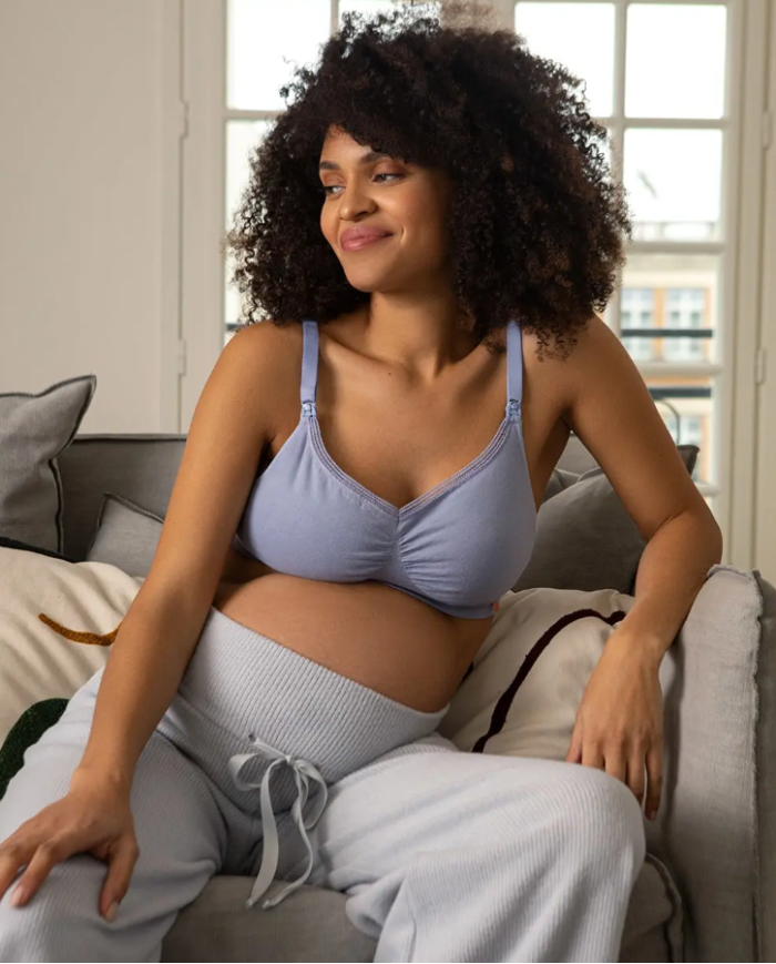 CACHE COEUR - ORGANIC - Brassière grossesse et allaitement - Bleuet