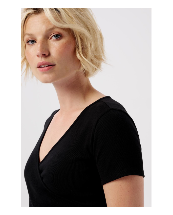 NOPPIES - T-shirt grossesse et allaitement - SANSON - Noir