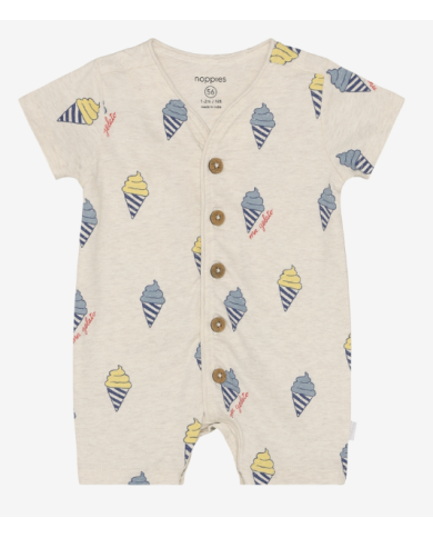 NOPPIES - Grenouillère courte bébé – Oatmeal Melange