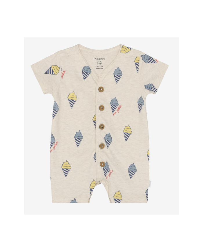 NOPPIES - Grenouillère courte bébé – Oatmeal Melange