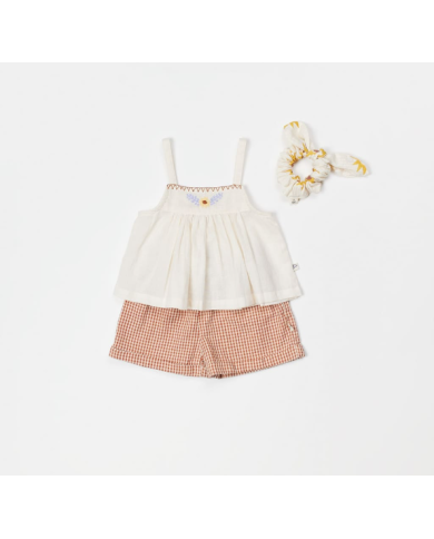 ARSENE ET LES PIPELETTES - Short bébé vichy – Brun