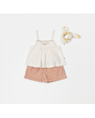 ARSENE ET LES PIPELETTES - Short bébé vichy – Brun